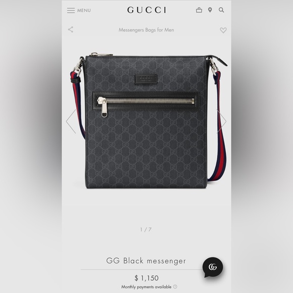 Authentic Gucci GG Black messenger bag - Picture 5 of 9